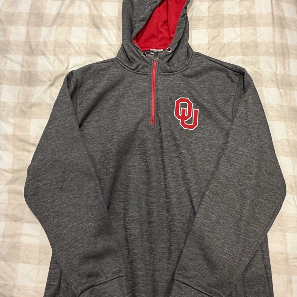 Stadium Athletics Gray Fleece with Red Lining-Oklahoma Sooners
